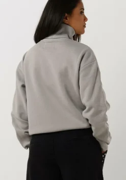 grijze calvin klein trui logo tape sleeves roll neck