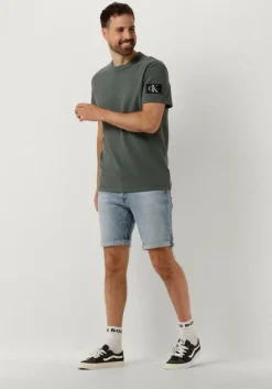 grijze calvin klein t-shirt badge waffle tee