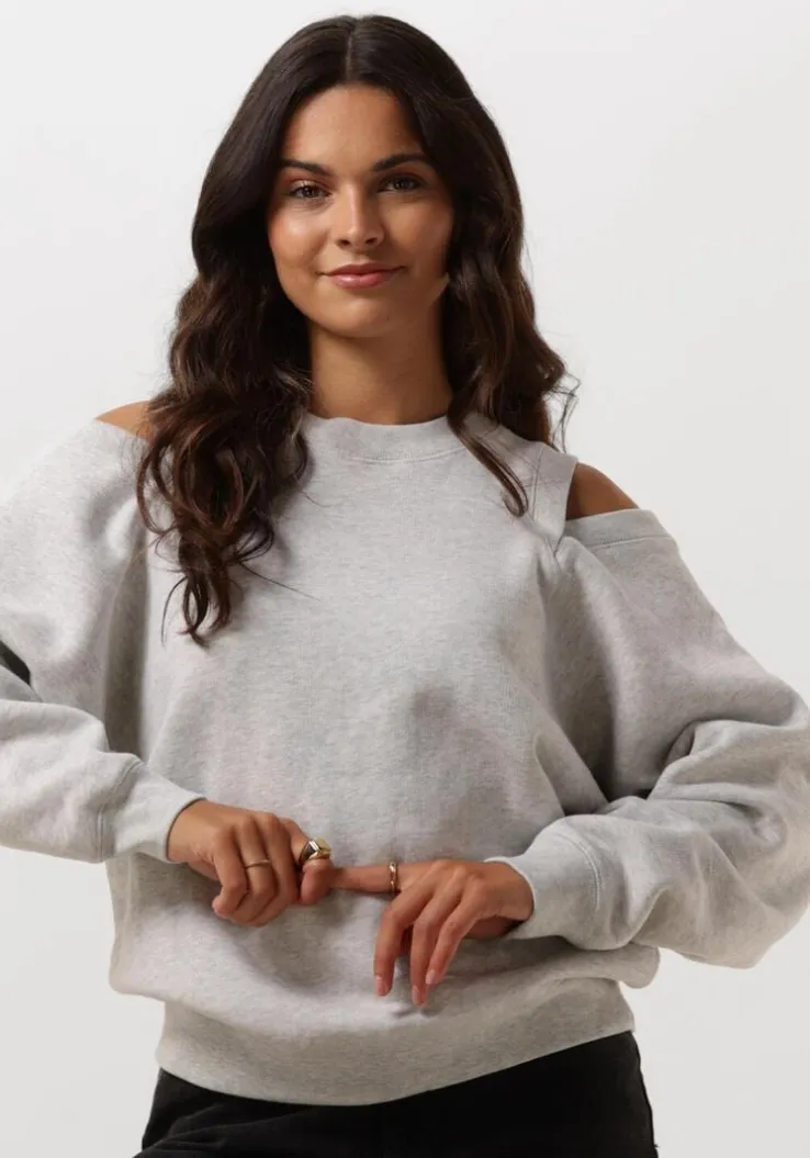 grijze catwalk junkie sweater relaxed open shoulder sweater
