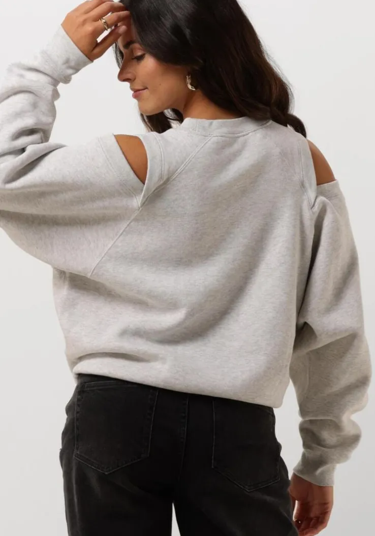 grijze catwalk junkie sweater relaxed open shoulder sweater