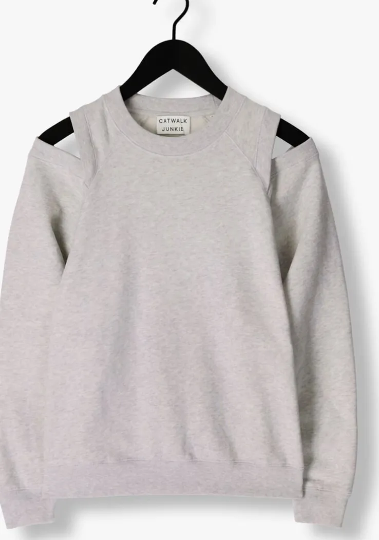 grijze catwalk junkie sweater relaxed open shoulder sweater