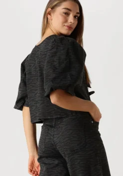 grijze co'couture blouses zebra bow blouse