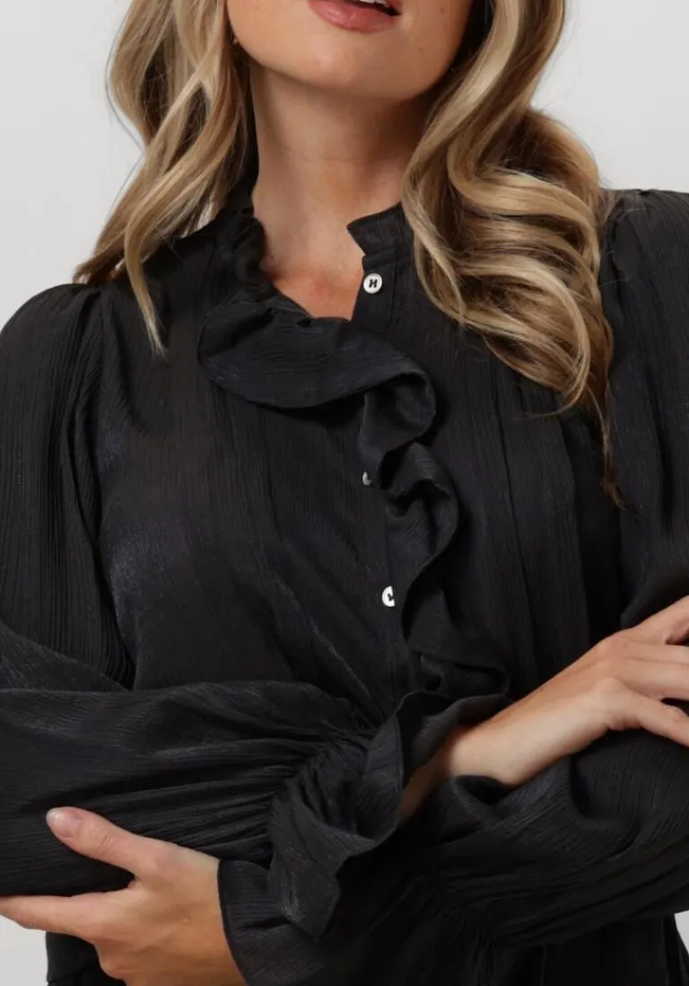 CO'COUTURE grijze co'couture blouses melina frill shirt>DAMES Blouses