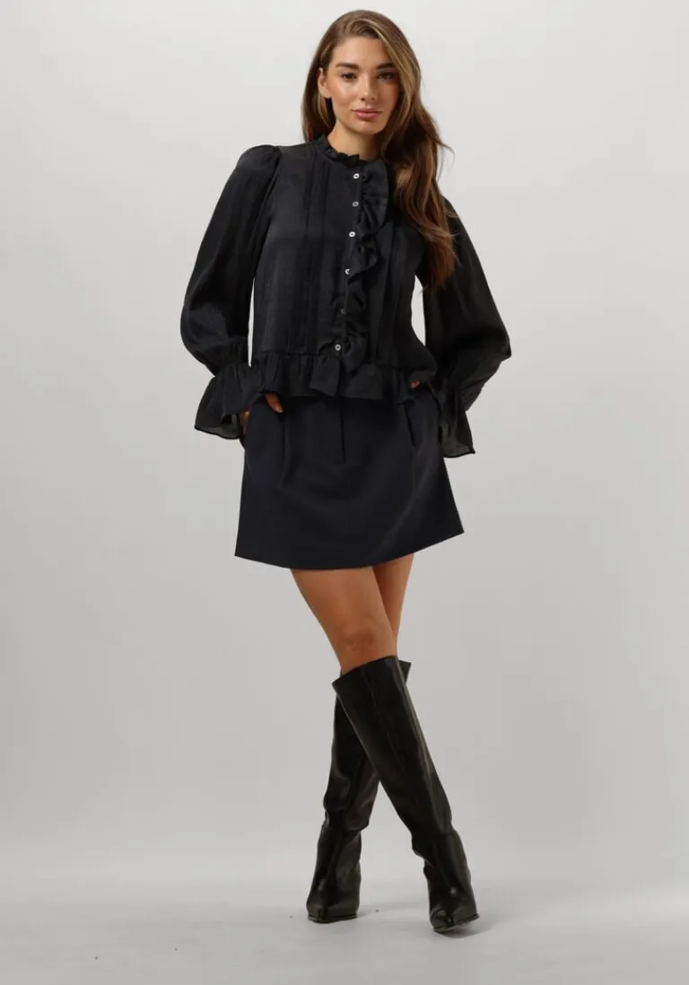 CO'COUTURE grijze co'couture blouses melina frill shirt>DAMES Blouses