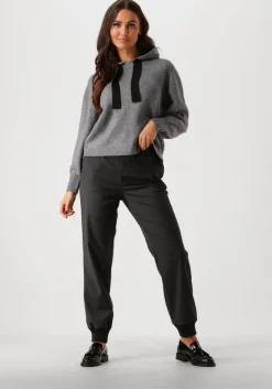 grijze co'couture trui row hoodie knit