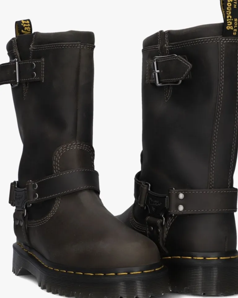 DR MARTENS grijze biker boots anistone high>DAMES Boots