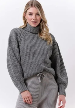 ESMÉ STUDIOS grijze esmé studios coltrui hope roll neck loose knit>DAMES Truien & Vesten