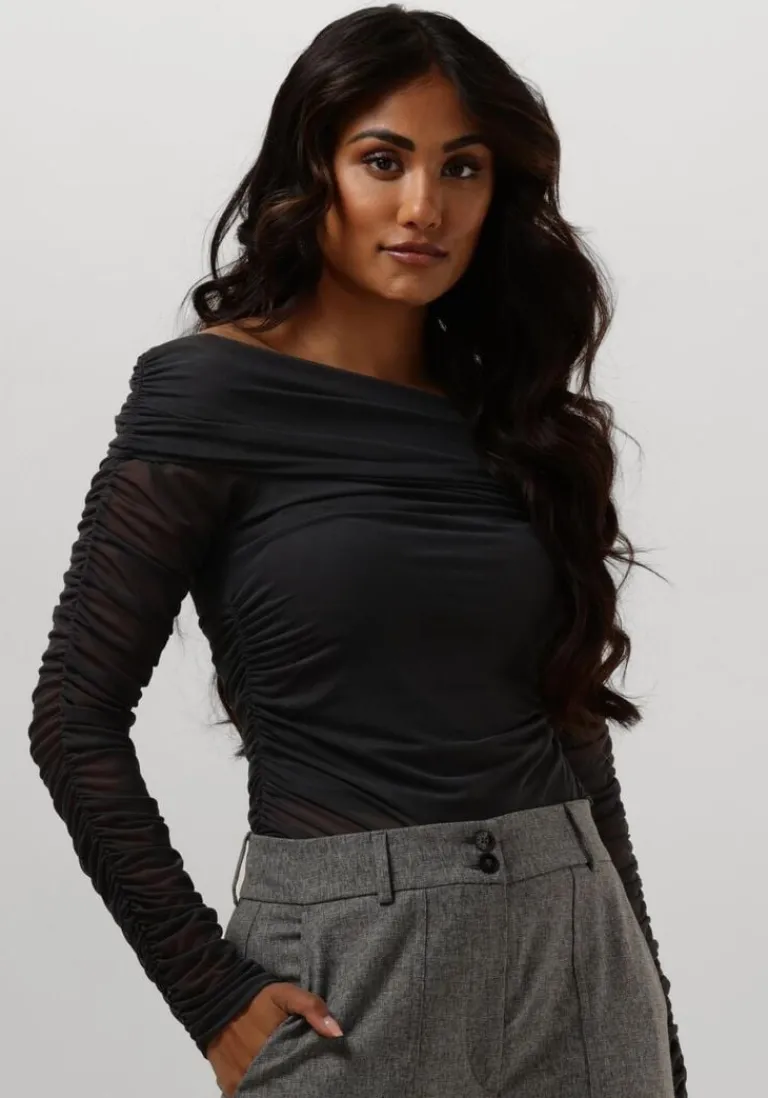 GESTUZ grijze top messigz offshoulder>DAMES Tops & T-Shirts