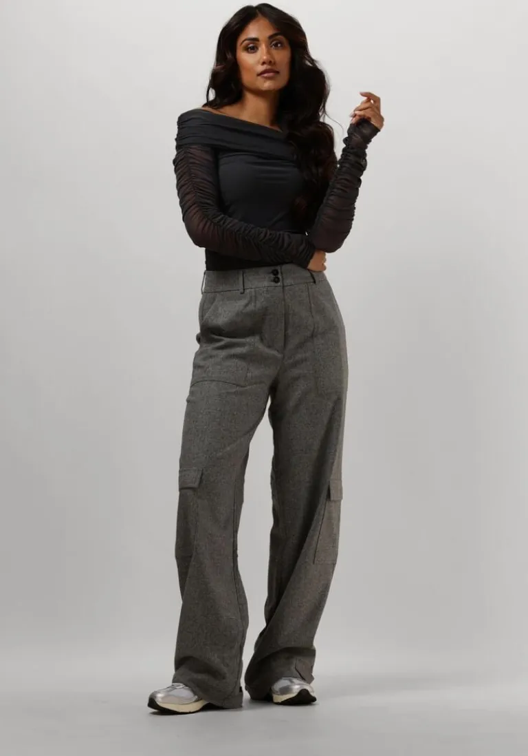 GESTUZ grijze top messigz offshoulder>DAMES Tops & T-Shirts