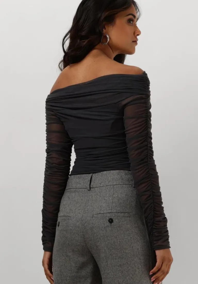 GESTUZ grijze top messigz offshoulder>DAMES Tops & T-Shirts