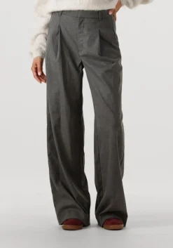 GESTUZ grijze wijde broek gzpaula melange mw wide pants>DAMES Broeken