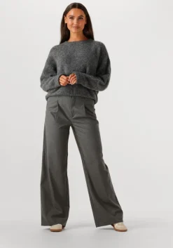 GESTUZ grijze wijde broek gzpaula melange mw wide pants><noscript><img width=