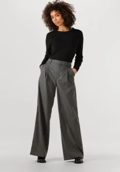 GESTUZ grijze wijde broek gzpaula melange mw wide pants><noscript><img width=