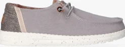 HEYDUDE grijze instappers wendy washed canvas>DAMES Instappers