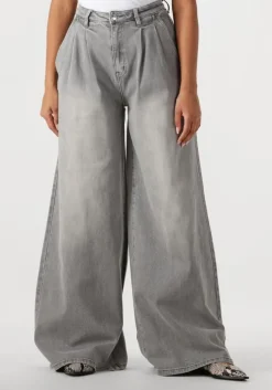 grijze janice wide jeans jeans wijde pijp stretch dollar