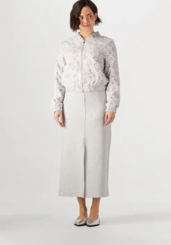 JANSEN AMSTERDAM grijze jack josien jasje j 275 jacquard bomber long sleeve>DAMES Jassen