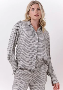 LEVETE ROOM grijze blouses lr-vida 3 shirt>DAMES Blouses