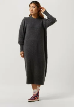 grijze levete room midi jurk lr-cille 27 dress