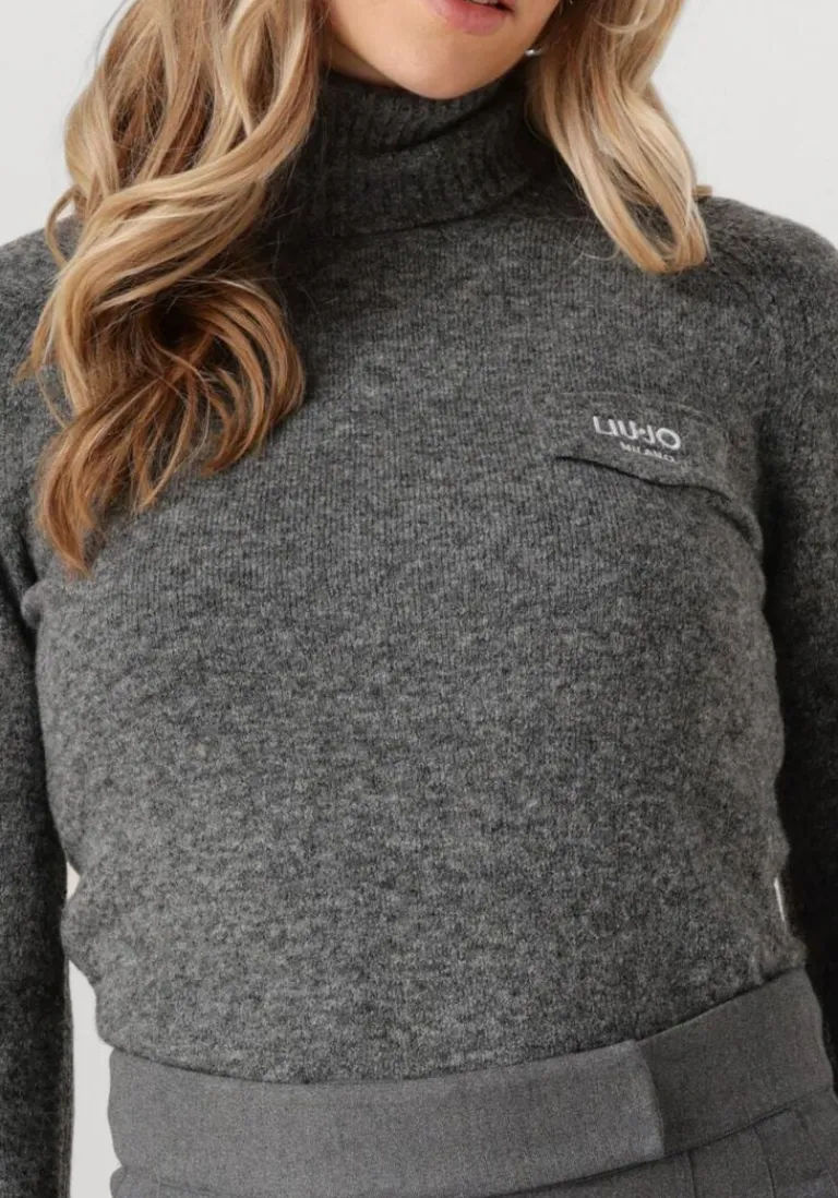 LIU JO grijze coltrui 3.0 maglia chiusa m/l>DAMES Truien & Vesten