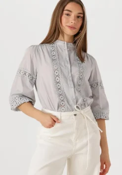 LOLLYS LAUNDRY grijze blouses junell shirt ls>DAMES Blouses