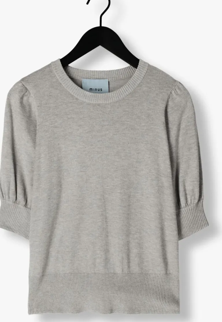 MINUS grijze top liva knit tee>DAMES Tops & T-Shirts