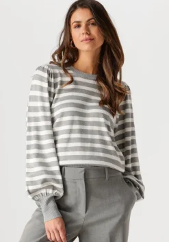 MINUS grijze trui liva long sleeve pullover>DAMES Truien & Vesten