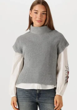 grijze mos mosh coltrui mmbiola bine knit vest