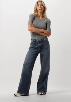 grijze mos mosh t-shirt relena rib ss crew neck knit