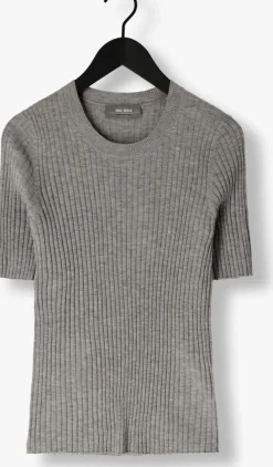grijze mos mosh t-shirt relena rib ss crew neck knit