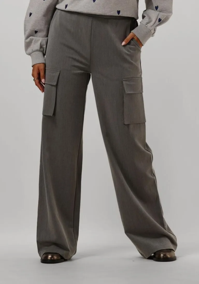 NUKUS grijze pantalon hamburg pants stripe>DAMES Broeken