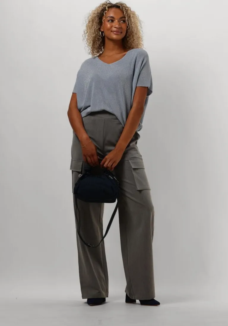 NUKUS grijze pantalon hamburg pants stripe>DAMES Broeken