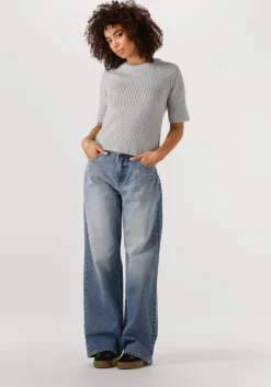 OBJECT grijze trui objelva 2/4 re o-neck knit>DAMES Truien & Vesten