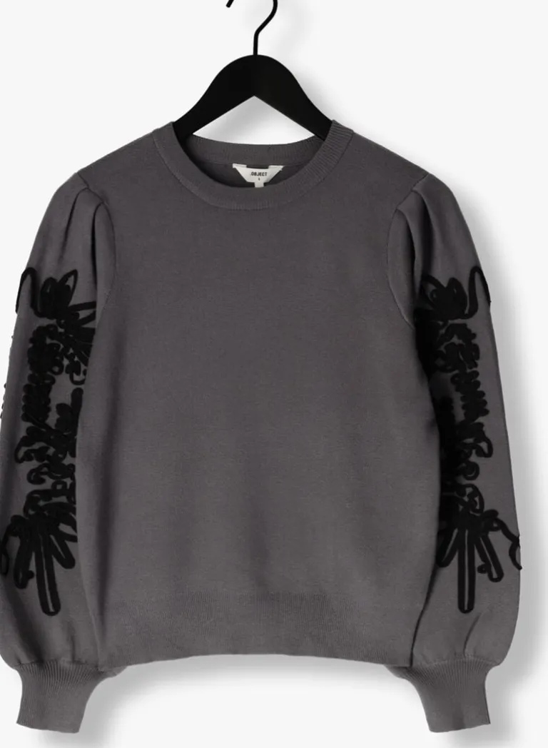 OBJECT grijze trui objjoana l/s knit pullover>DAMES Truien & Vesten