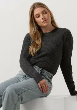 OBJECT grijze trui objrike l/s knit pullover>DAMES Truien & Vesten