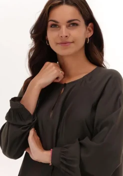 SCOTCH & SODA grijze mini jurk easy fit long sleeve dress with smock details><noscript><img width=