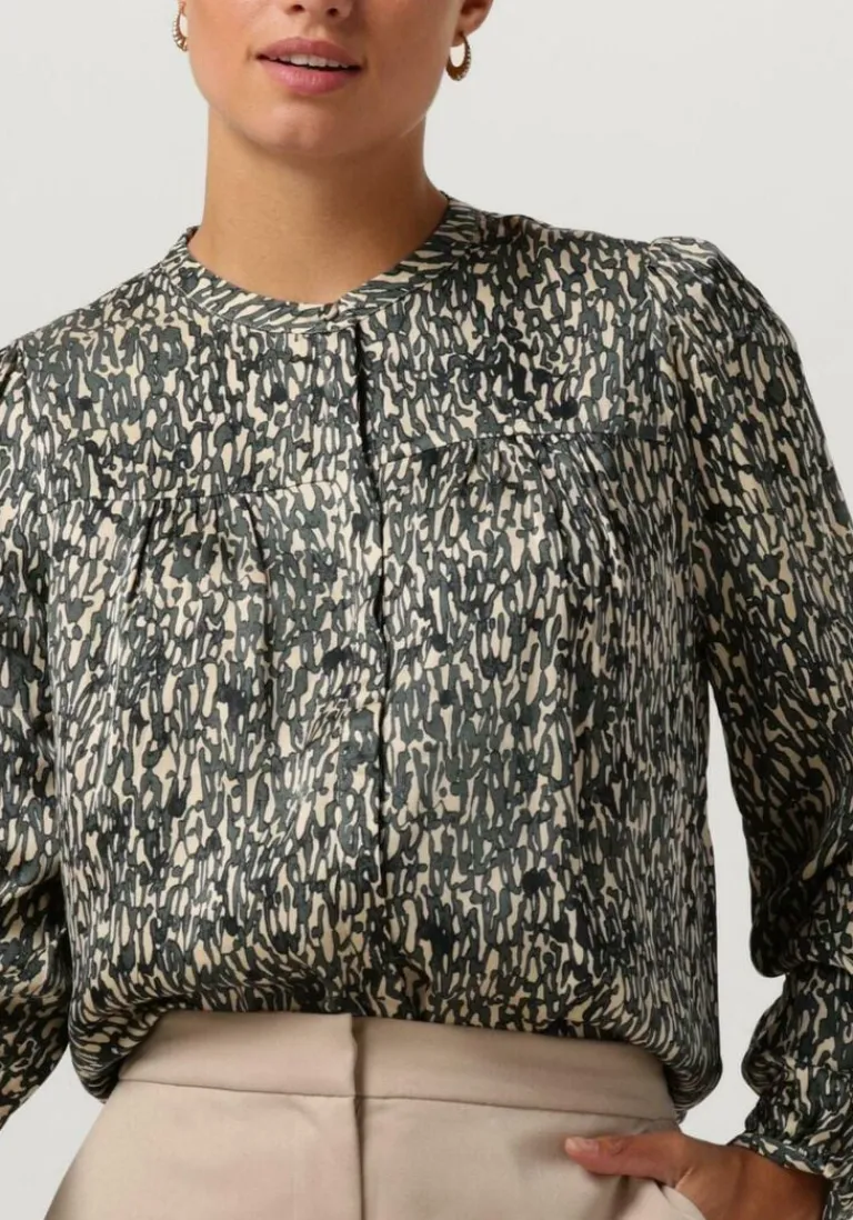 SECOND FEMALE grijze blouses luna shirt>DAMES Blouses