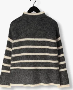 SECOND FEMALE grijze trui ovalis knit t-neck><noscript><img width=