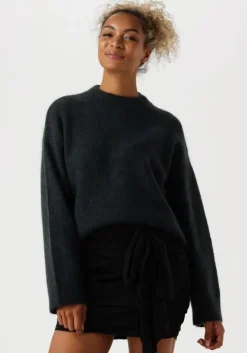 grijze second female trui brook knit drop shoulder o-neck