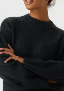 grijze second female trui brook knit drop shoulder o-neck