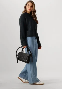 grijze second female trui brook knit drop shoulder o-neck