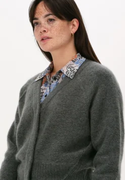 SECOND FEMALE grijze vest brook knit reverse boxy cardig><noscript><img width=