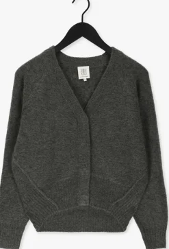 SECOND FEMALE grijze vest brook knit reverse boxy cardig><noscript><img width=