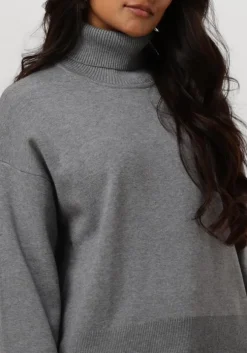 grijze selected femme coltrui slfkamma ls knit roll neck