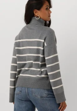 grijze selected femme coltrui slfkamma ls knit roll neck