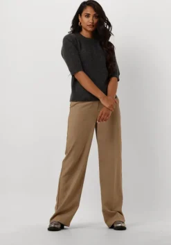 SELECTED FEMME grijze top slflulu ss open back knit o-neck>DAMES Tops & T-Shirts