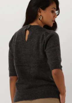 SELECTED FEMME grijze top slflulu ss open back knit o-neck><noscript><img width=