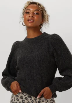 SELECTED FEMME grijze trui slflulu ls structure knit o-neck>DAMES Truien & Vesten