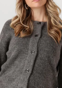 grijze selected femme vest slflulu ls knit short cardigan