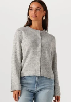 grijze selected femme vest slflulu new ls knit cardigan