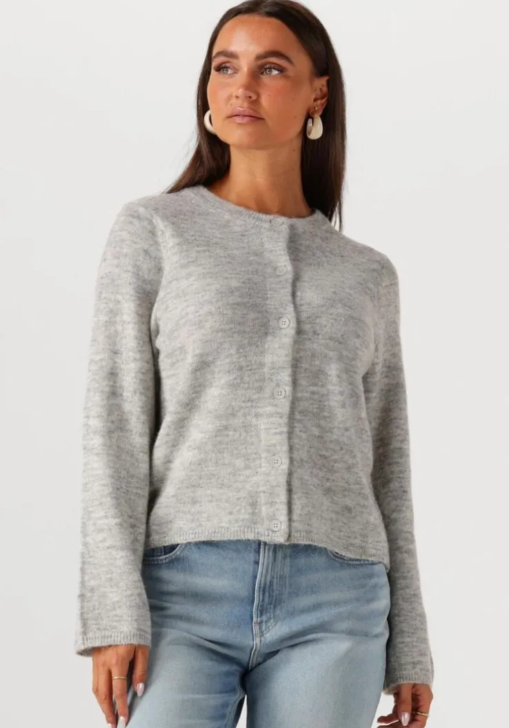 grijze selected femme vest slflulu new ls knit cardigan